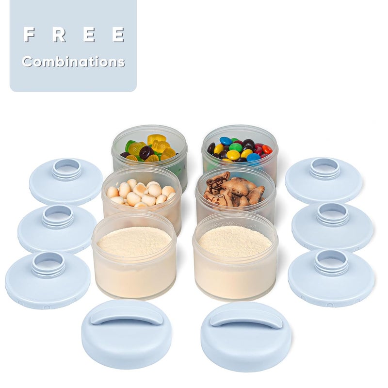 Termichy Stackable Formula Dispenser Portable Milk Powder Container, 2 Pack, Misty Blue - Image 3